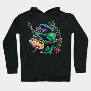 Artistic Camouflage: The Chameleon Sketch Artis Hoodie